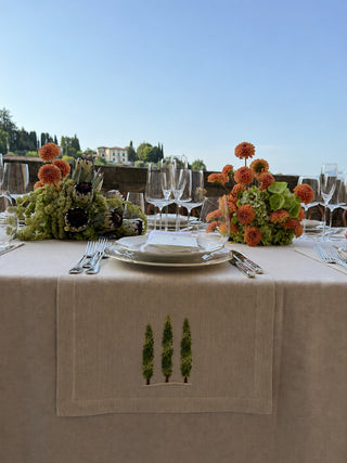 EMBROIDERED PLACEMAT - TUSCAN CYPRESSES