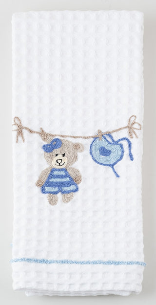 TEDDYBÄR - BESTICKTES WAFFELPIQUE HANDTUCH