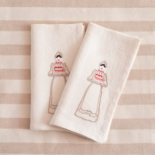 PIANI NOBILI - 2er Set bestickte Servietten