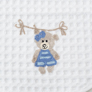 TEDDYBÄR - BESTICKTES WAFFELPIQUE HANDTUCH