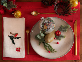 NATALE - Set di 2 tovaglioli ricamati