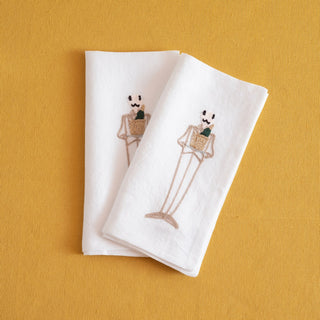 PIANI NOBILI - 2er Set bestickte Servietten