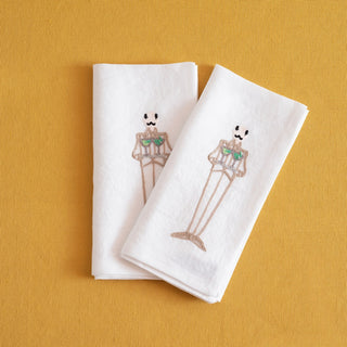 PIANI NOBILI - 2er Set bestickte Servietten