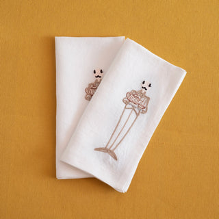 PIANI NOBILI - 2er Set bestickte Servietten