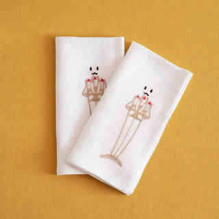 PIANI NOBILI - 2er Set bestickte Servietten