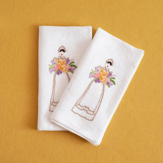 PIANI NOBILI - 2er Set bestickte Servietten