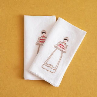 PIANI NOBILI - 2er Set bestickte Servietten