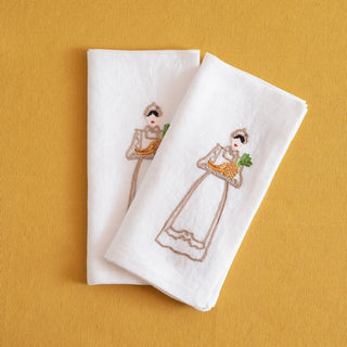 PIANI NOBILI - 2er Set bestickte Servietten