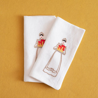 PIANI NOBILI - 2er Set bestickte Servietten