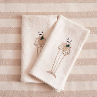 PIANI NOBILI - 2er Set bestickte Servietten