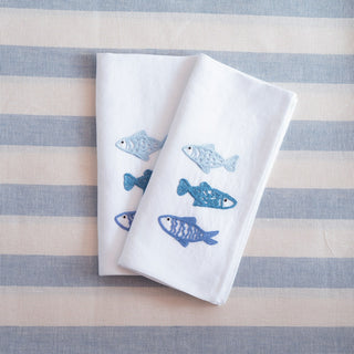 RIVIERA - 2er Set bestickte Servietten