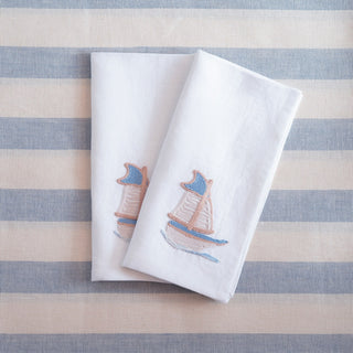 RIVIERA - 2er Set bestickte Servietten