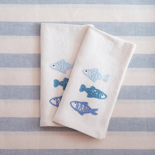 RIVIERA - 2er Set bestickte Servietten