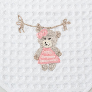 TEDDYBÄR - BESTICKTES WAFFELPIQUE HANDTUCH