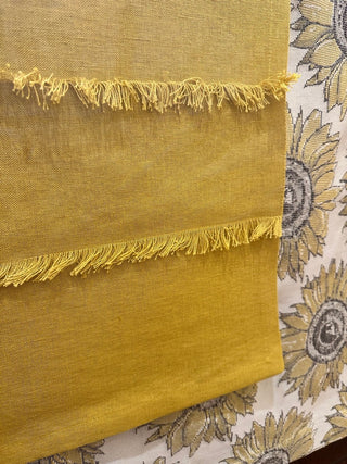 TISCHLÄUFER ZODIACO MIT FRANSEN AN KURZE SEITEN