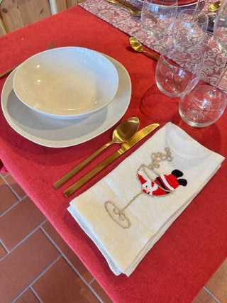 TOVAGLIOLO NATALIZIO -  Set di 2 tovaglioli ricamati