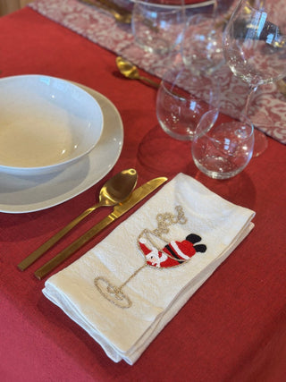 TOVAGLIOLO NATALIZIO -  Set di 2 tovaglioli ricamati