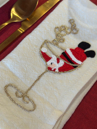 TOVAGLIOLO NATALIZIO -  Set di 2 tovaglioli ricamati