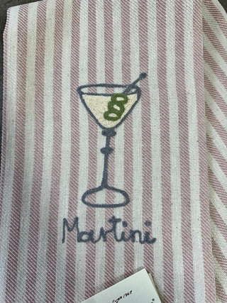 COCKTAILS - EMBROIDERED KITCHEN TOWELS