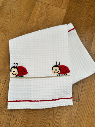 LADYBIRDS - Embroidered Waffel Towel