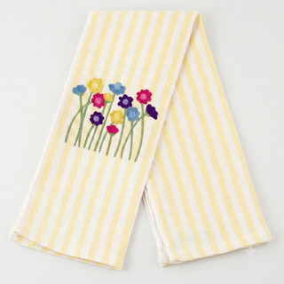BLUMEN - BESTICKTES GESCHIRRTUCH POMELO