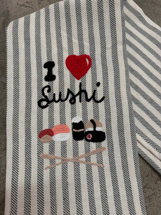 I LOVE SUSHI - EMBROIDERED POMELO KITCHEN TOWEL