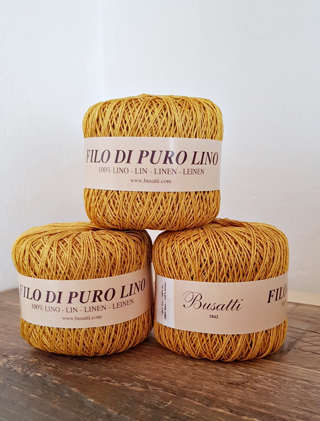 LINEN YARN BALL - mustard – Busatti - Shop