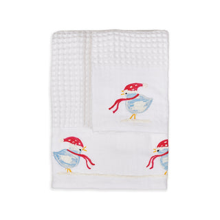 LITTLE BIRD WITH SCARF - Guest and Face towel in soft honey comb fabric
