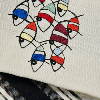 COLORED FISH - EMBROIDERED KITCHEN TOWEL