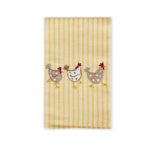 CHICKENS - EMBROIDERED KITCHEN TOWEL