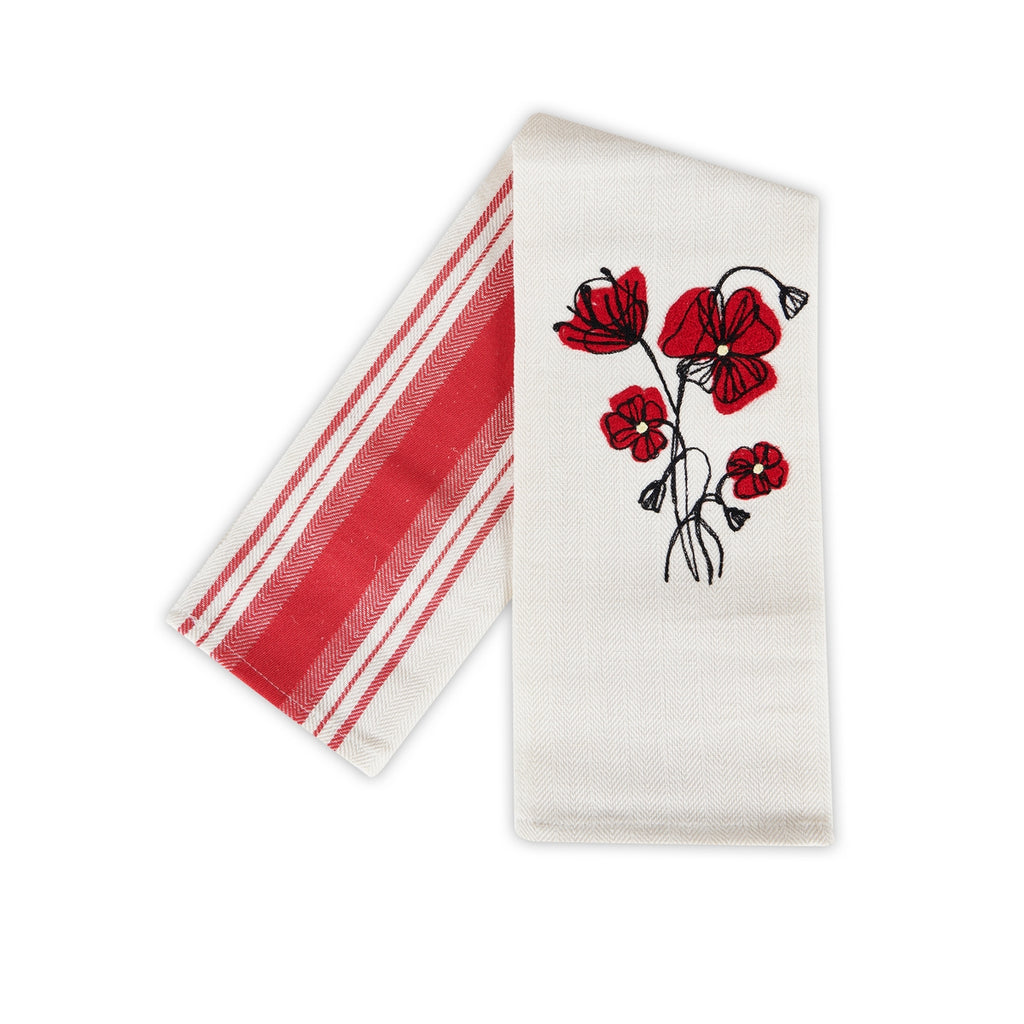 POPPIES - EMBROIDERED KITCHEN TOWEL – Busatti - Shop