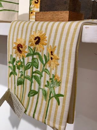 SUNFLOWERS - EMBROIDERED KITCHEN TOWEL