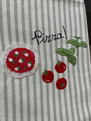 PIZZA PARTY - Embroidered Kitchen Towel