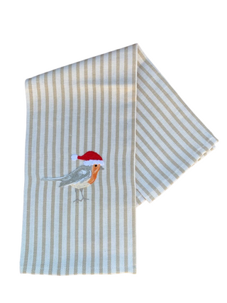 SPARROW WITH HAT - CHRISTMAS KITCHEN TOWEL