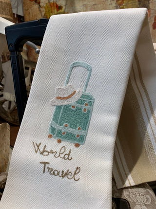 WORLD TRAVEL - Embroidered kitchen towel