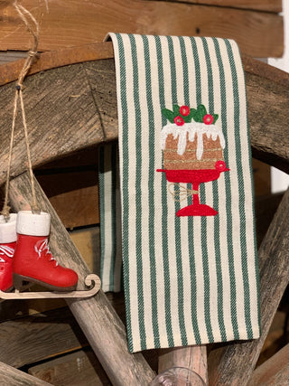 CHRISTMAS CAKE - Embroidered kitchen towel
