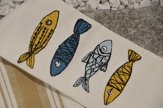 COLORED FISH - KITCHEN TOWEL DUE FRAGOLE