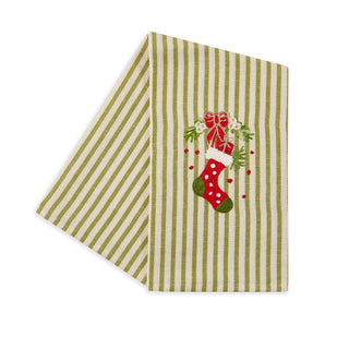 CHRISTMAS STOCKING - Embroidered kitchen towel