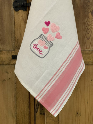 LOVE JAR - Embroidered kitchen towel 
