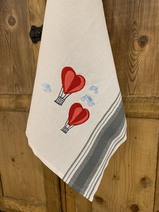 HOT-AIR BALLOONS - Embroidered kitchen towel 