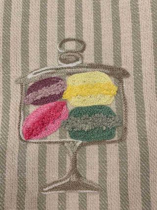 MACARONS - EMBROIDERED KITCHEN TOWEL